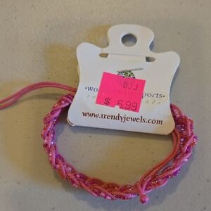 Trendy Jewels Pink Braided Bracelet